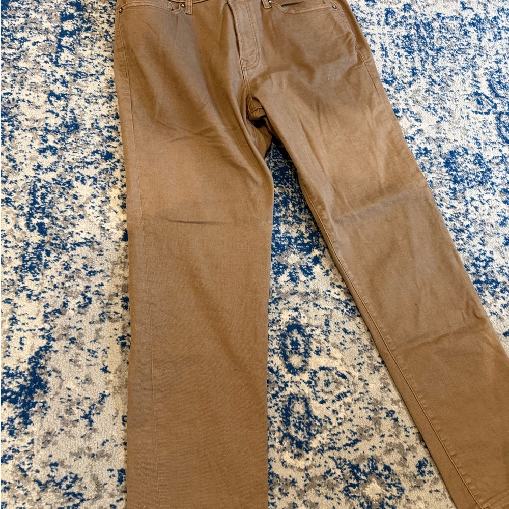 Express Men’s Slim Straight-Leg Brown Pants